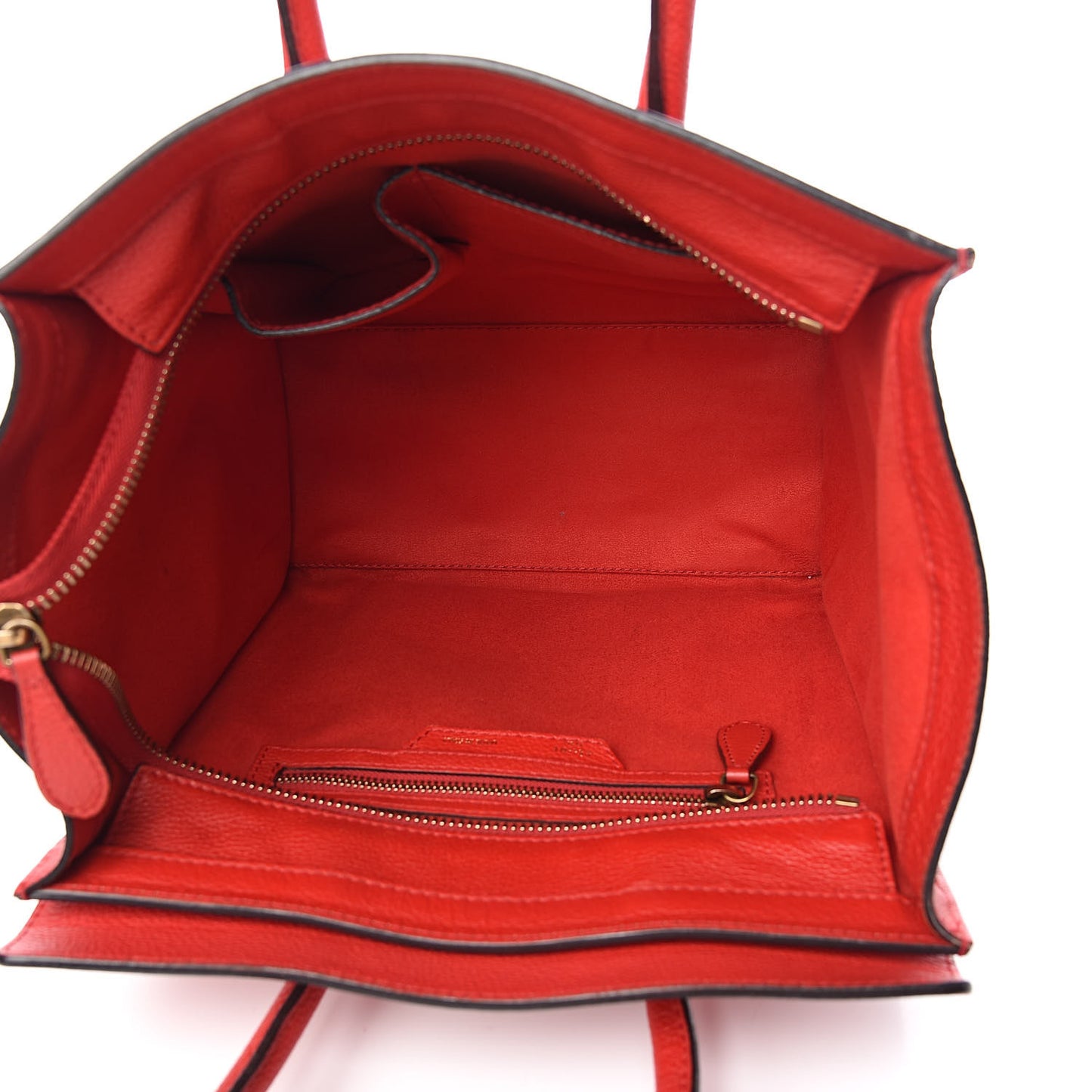 Drummed Calfskin Micro Luggage Red