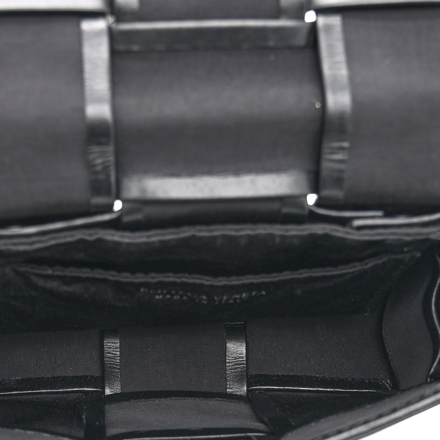 Crinkled Lambskin Maxi Intrecciato Extra Mini Cassette Crossbody Bag Black