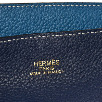 Hermes Taurillon Clemence Double Sens 45 Reversible Tote Bleu Electrique Graphite 5 of 11