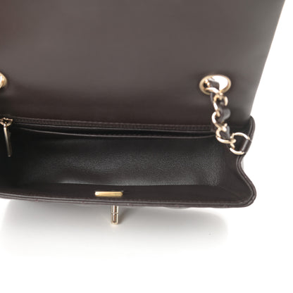 Chanel Lambskin Quilted Mini Rectangular Flap Dark Brown 5 of 12
