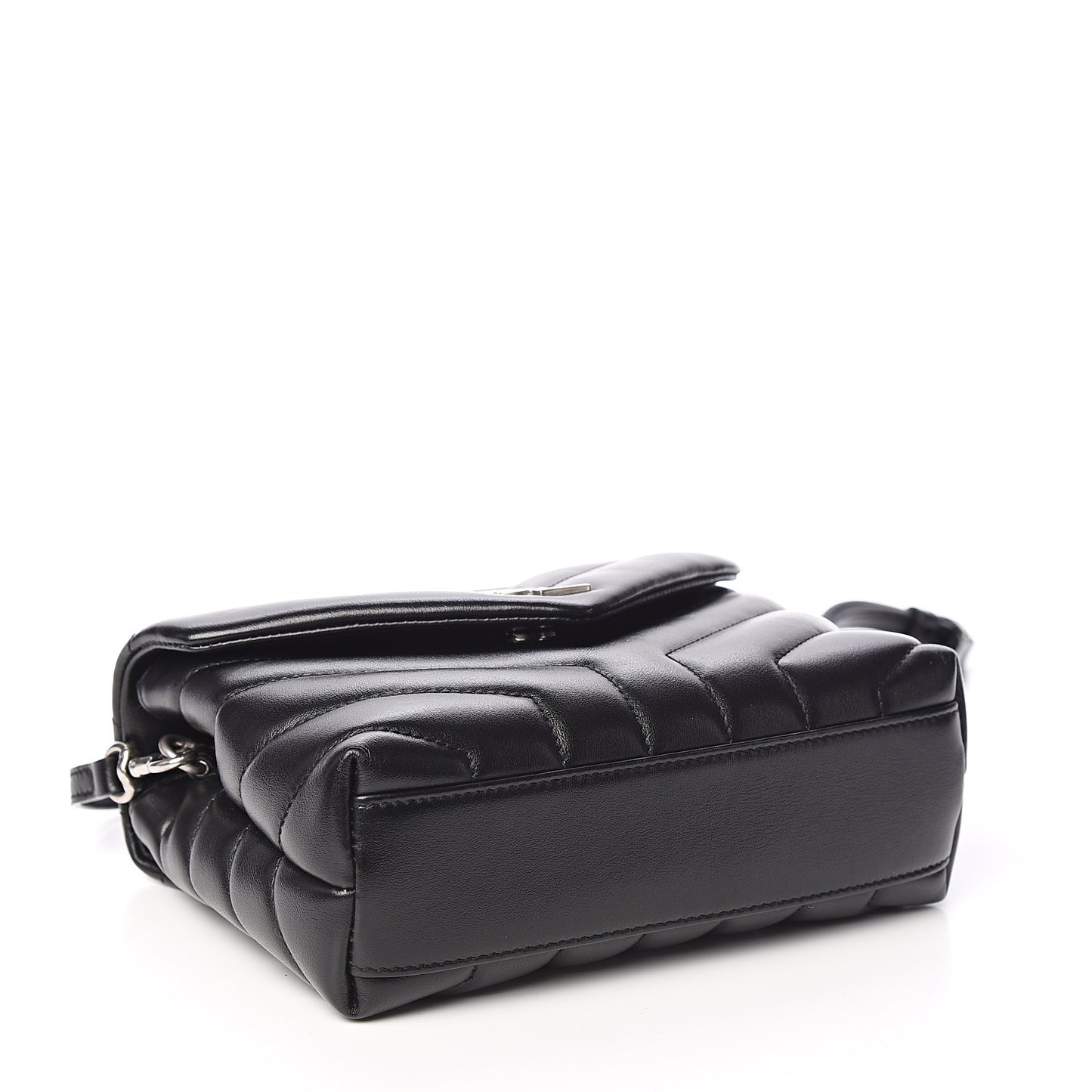 Calfskin Y Quilted Monogram Toy Loulou Crossbody Bag Black