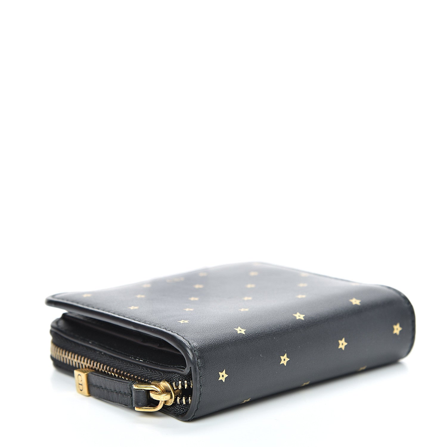 Christian Dior Calfskin Stars Voyageur French Wallet Black 3 of 8