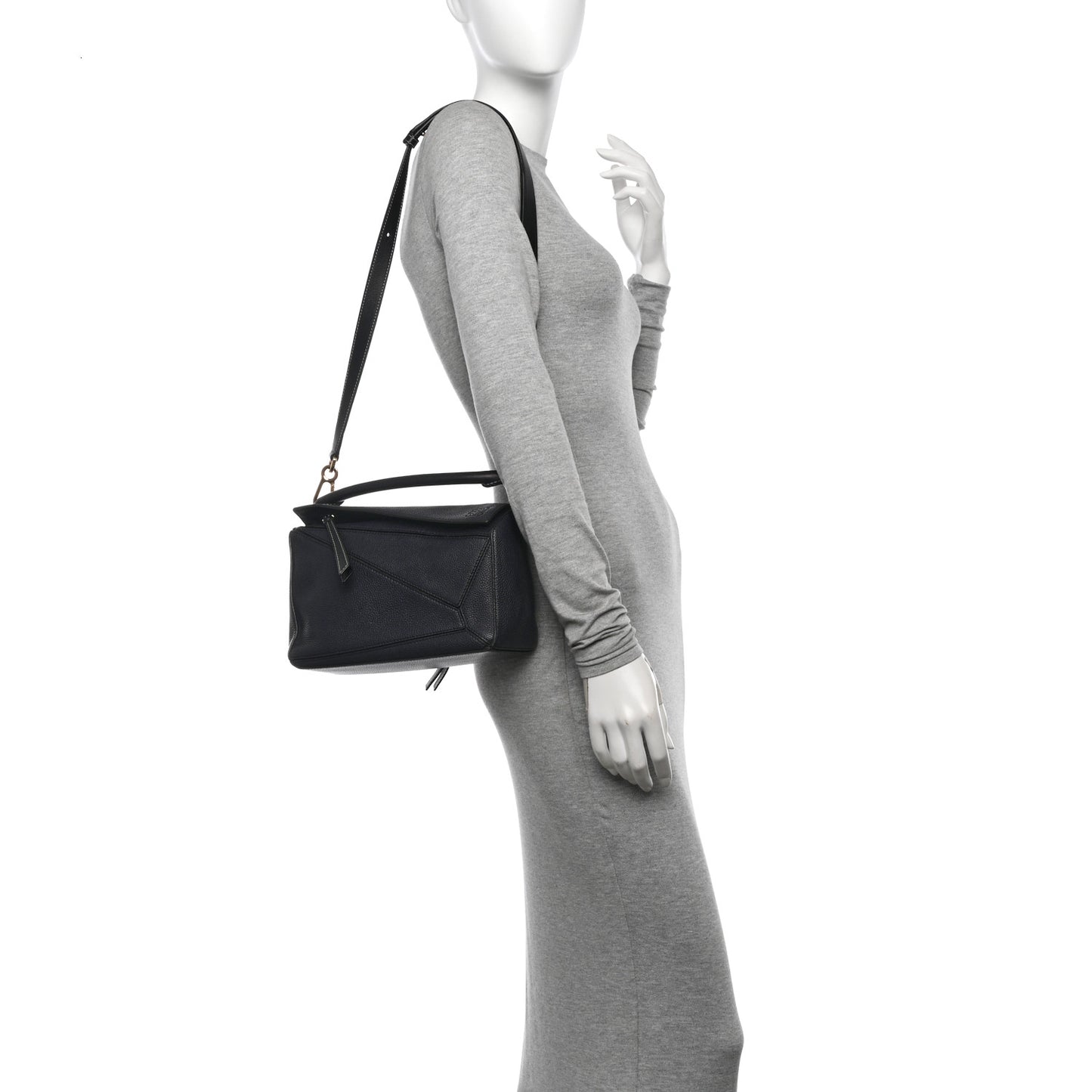 Calfskin Small Puzzle Bag Midnight Blue Black
