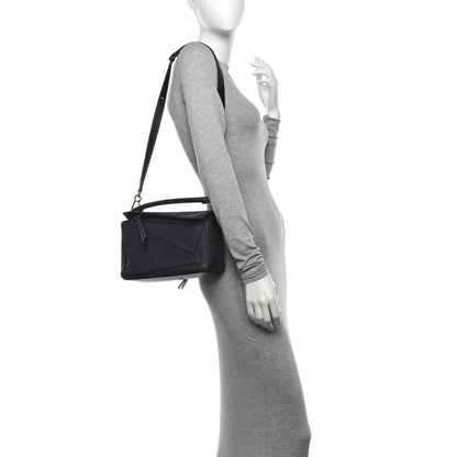 Loewe Calfskin Small Puzzle Bag Midnight Blue Black 2 of 9