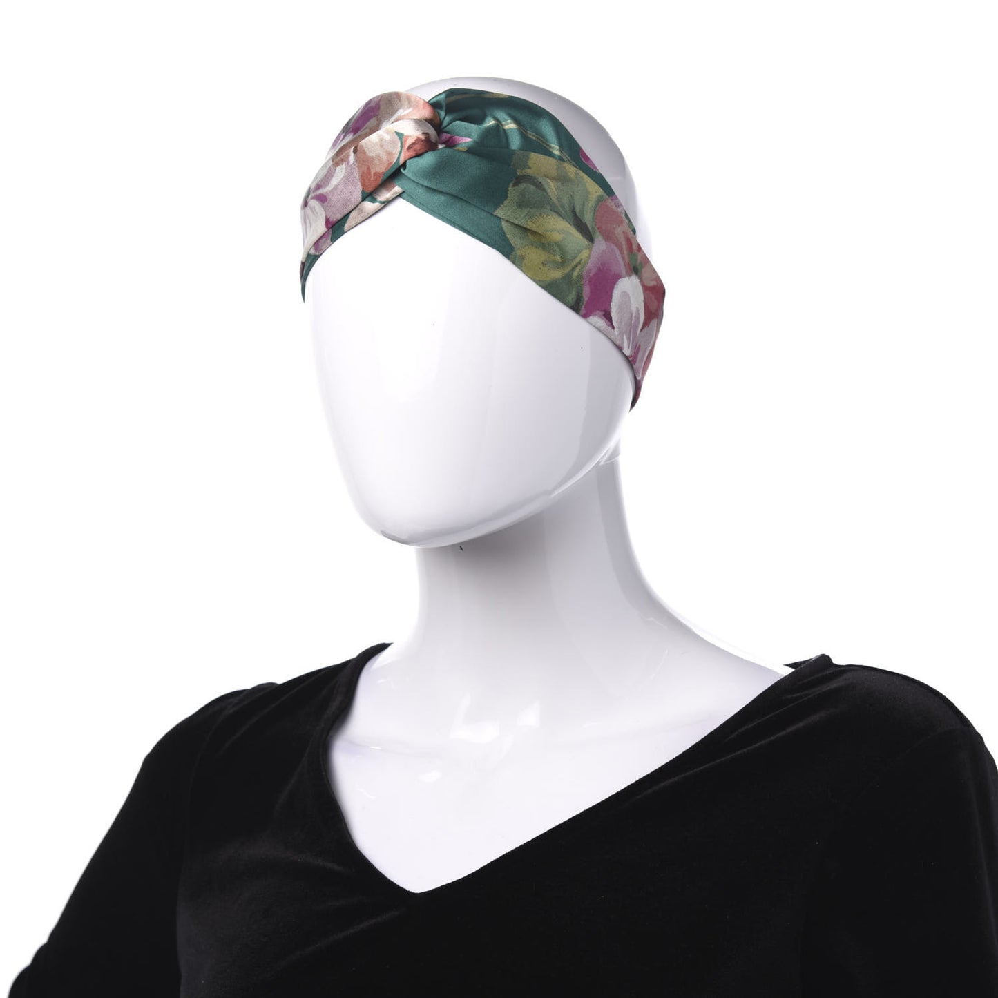 Silk Blooms Print Duchesse Headband Grass