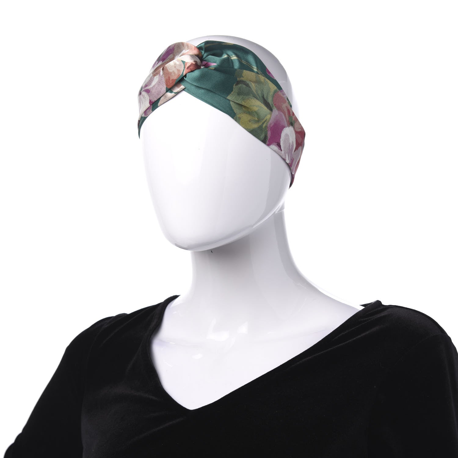 Gucci Silk Blooms Print Duchesse Headband Grass 2 of 8