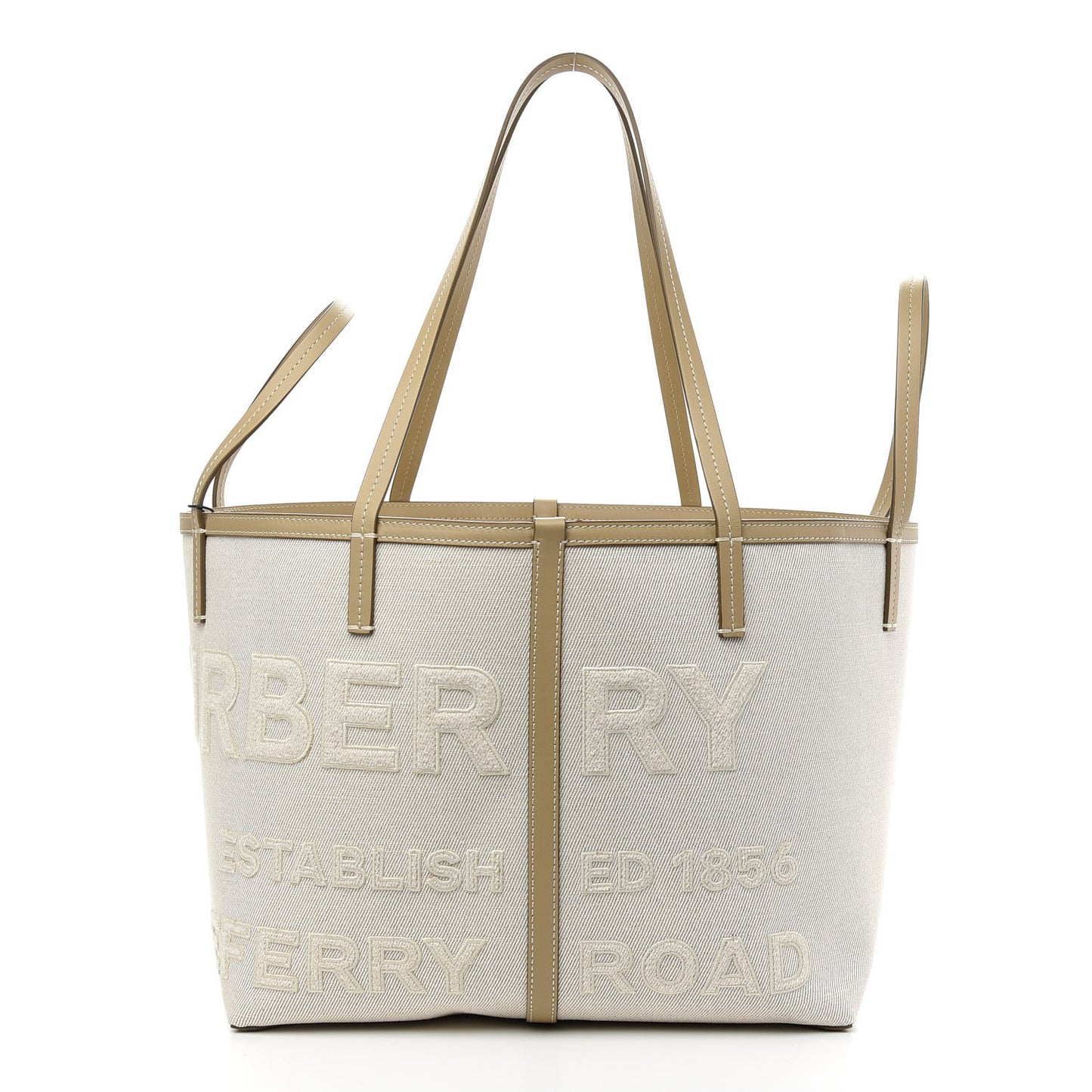 Cotton Canvas Mini Logo Horseferry Tote Bag Off White