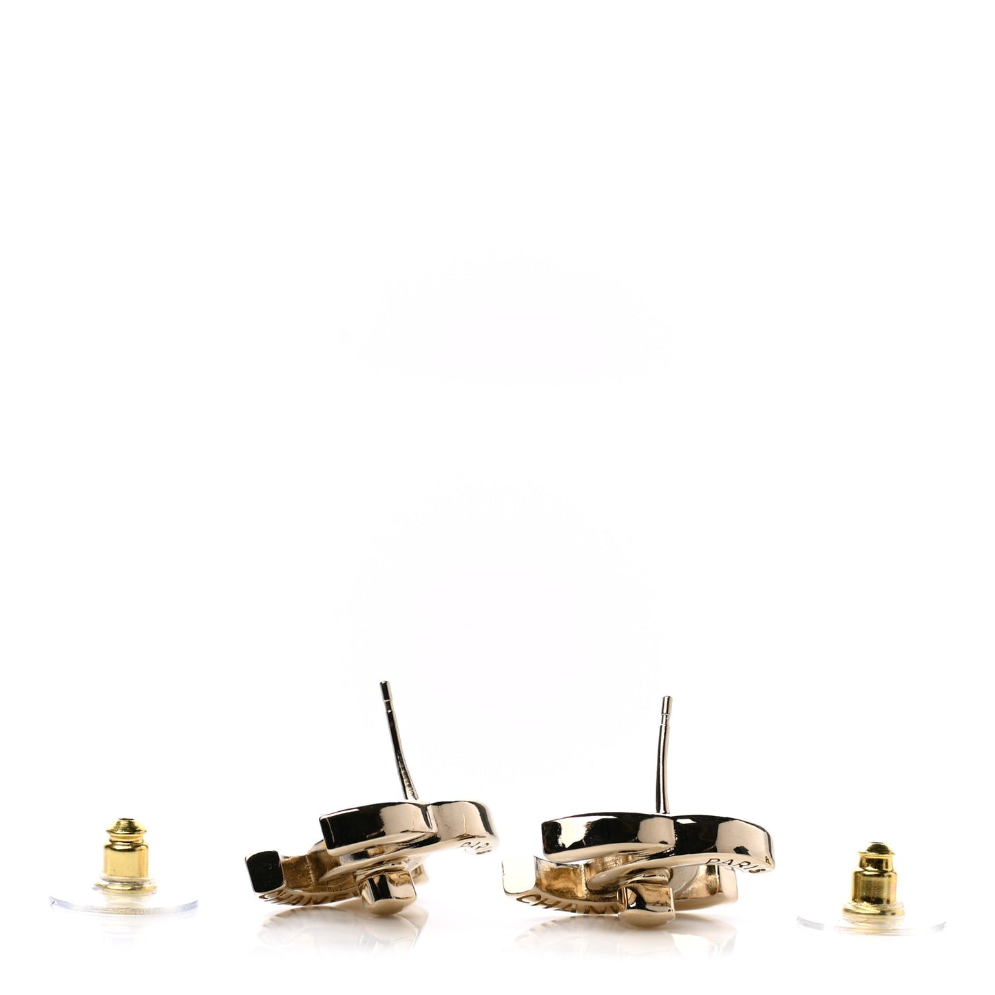 Metal Logo CC Turnlock Earrings Gold