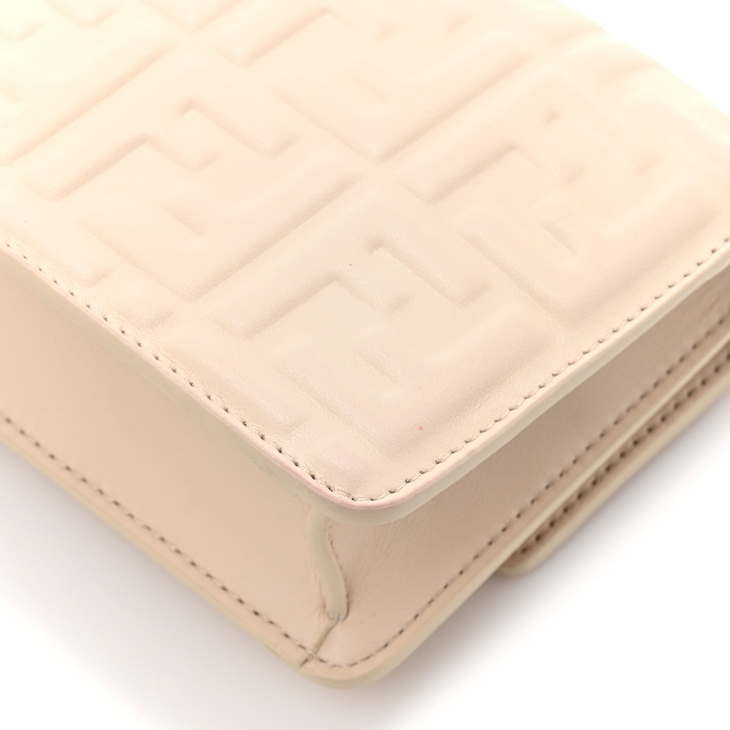 Fendi Nappa Matisse FF Embossed Wallet On Chain Baguette Camelia 14 of 17