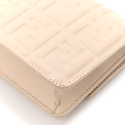 Fendi Nappa Matisse FF Embossed Wallet On Chain Baguette Camelia 14 of 17
