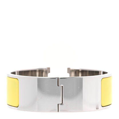 Hermes Enamel Wide Clic Clac H Bracelet PM Jaune Soleil 3 of 4