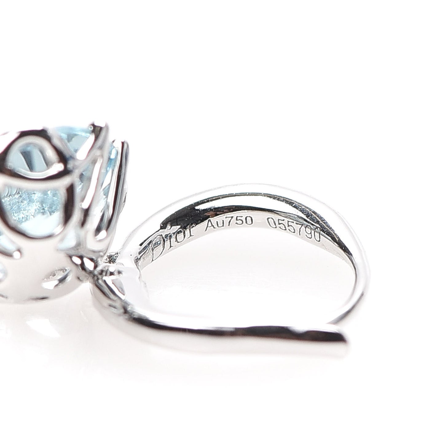 18K White Gold Diamond Aquamarine Oui Drop Earrings