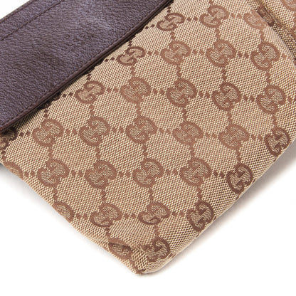 Gucci GG Monogram Web Double Pocket Belt Bag Dark Brown 6 of 7