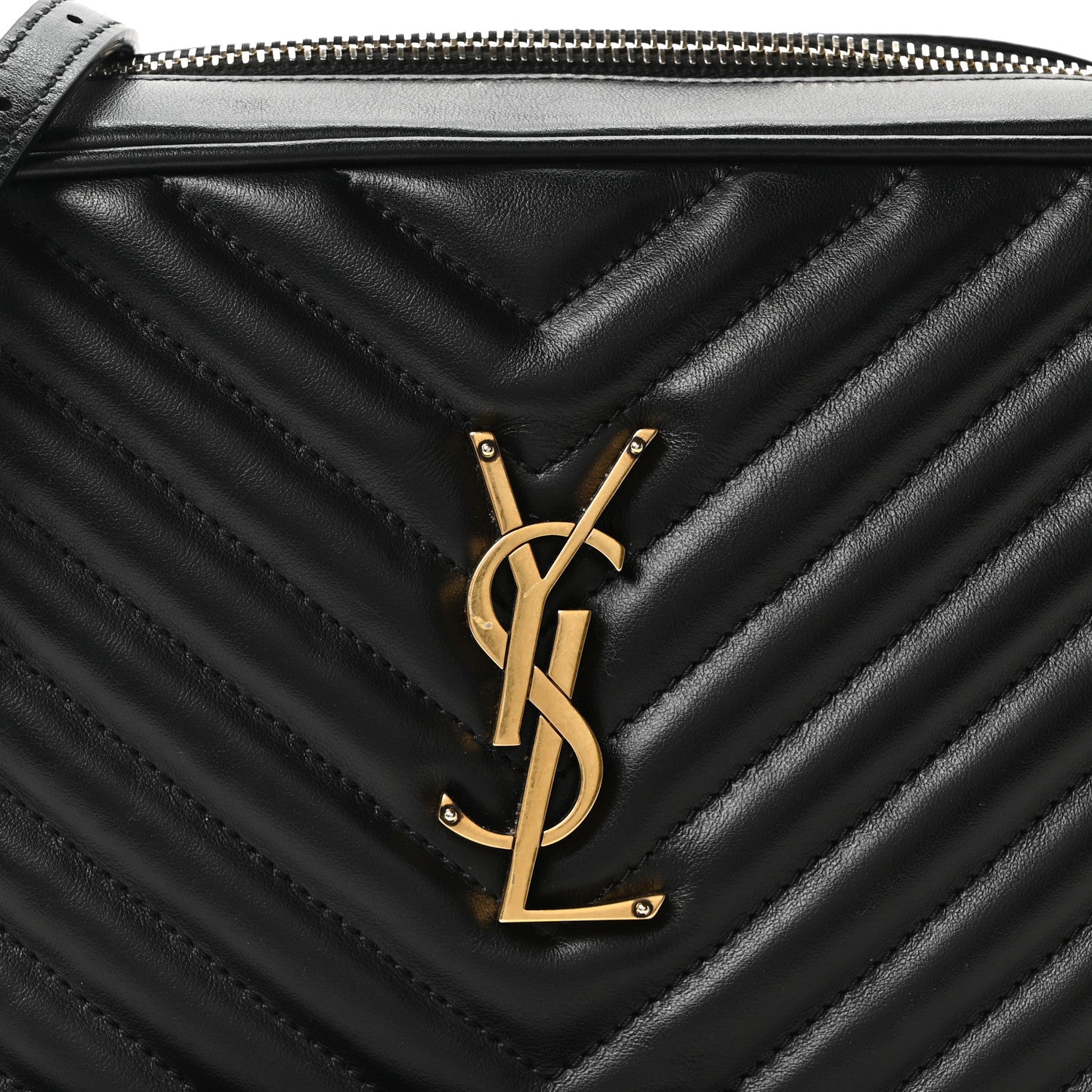 Saint Laurent Calfskin Matelasse Monogram Lou Camera Bag Black 8 of 10