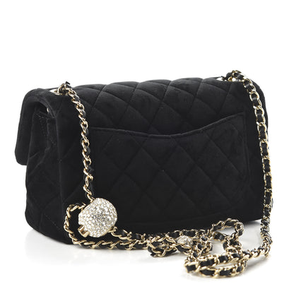 Chanel Velvet Quilted Mini Rectangular Pearl Crush Flap Black 3 of 10