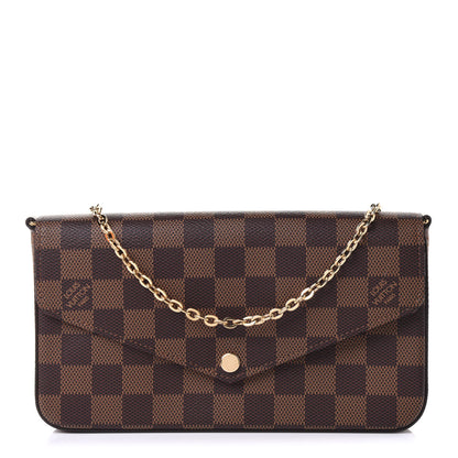 Louis Vuitton Damier Ebene Pochette Felicie Chain Wallet 1 of 10