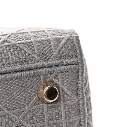 Christian Dior Canvas Embroidered Cannage Lady D-Lite Gray 13 of 16
