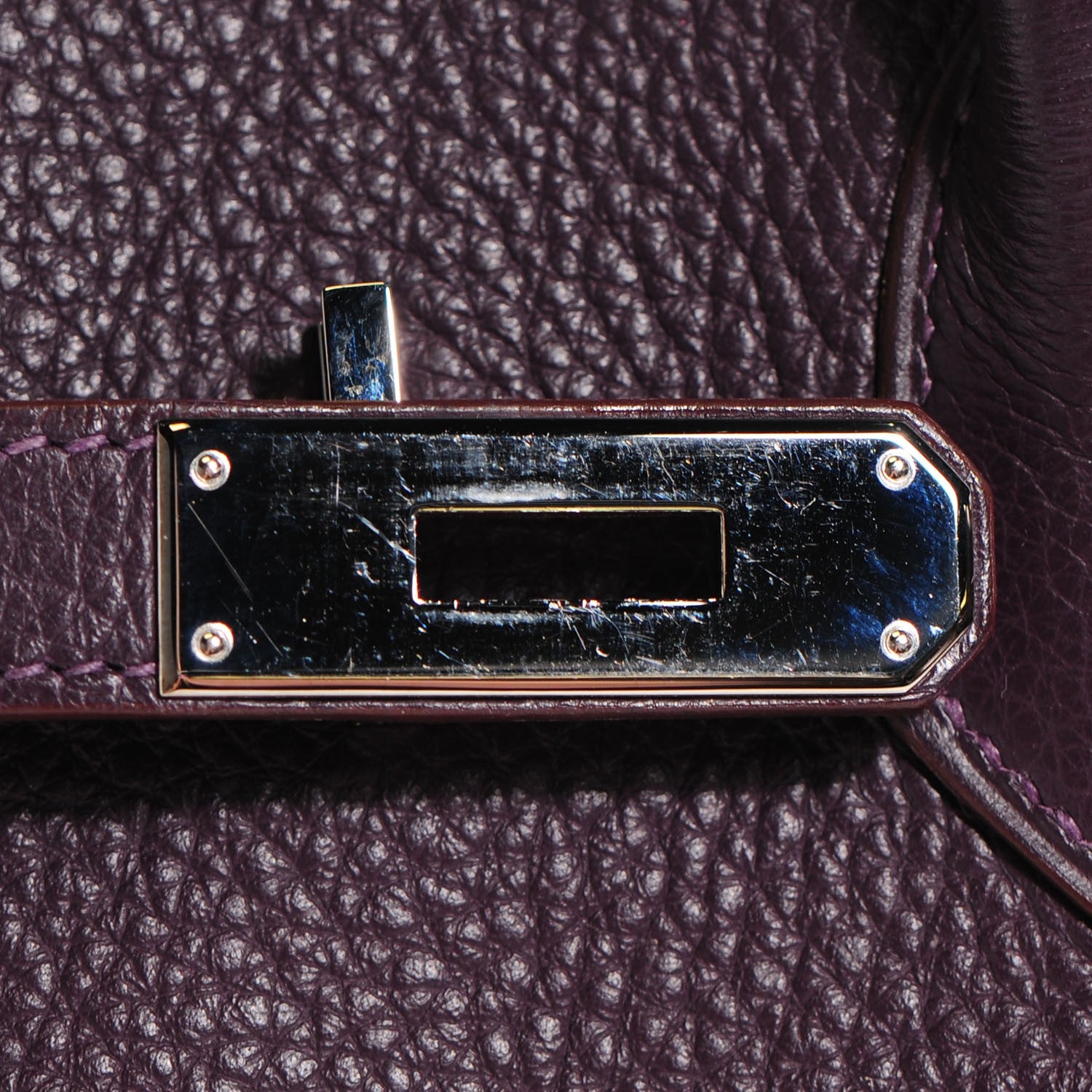 Hermes Taurillon Clemence Birkin 35 Raisin 51 of 58