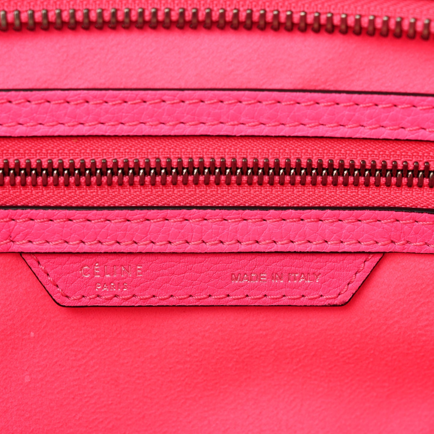 Drummed Calfskin Mini Luggage Fluo Pink