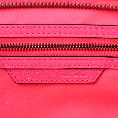 Celine Drummed Calfskin Mini Luggage Fluo Pink 6 of 10