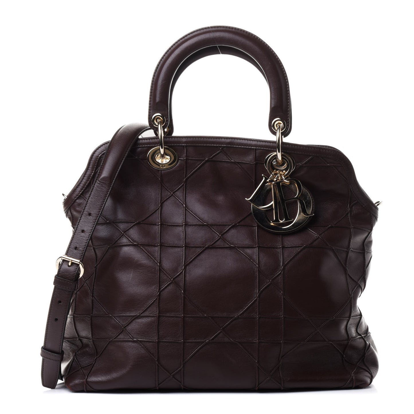 Lambskin Cannage Large Granville Tote Brown