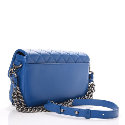 Chanel Calfskin Quilted Large Rock My Shoulder Flap Blue 3 of 8
