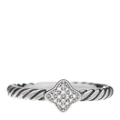 David Yurman Sterling Silver Diamond Quatrefoil Ring 52 6 1 of 5