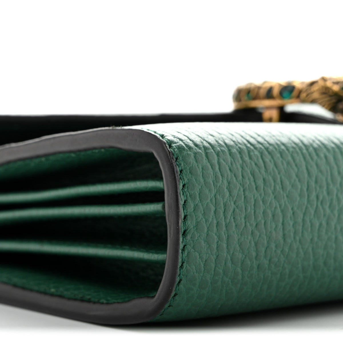 Gucci Calfskin Mini Dionysus Chain Wallet Emerald 10 of 11