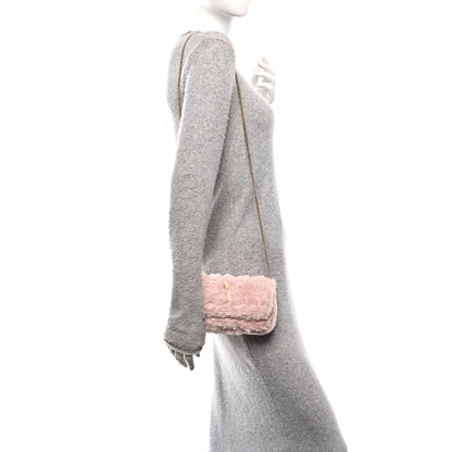 Versace Faux Fur Quilted Virtus V Mini Chain Flap Shoulder Bag English Rose 2 of 10