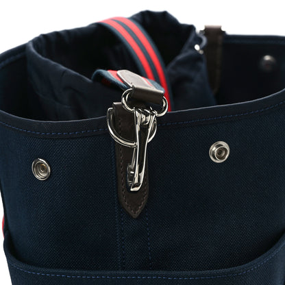 Hermes Toile Sac De Pansage Groom Bleu Marine Rouge 13 of 14