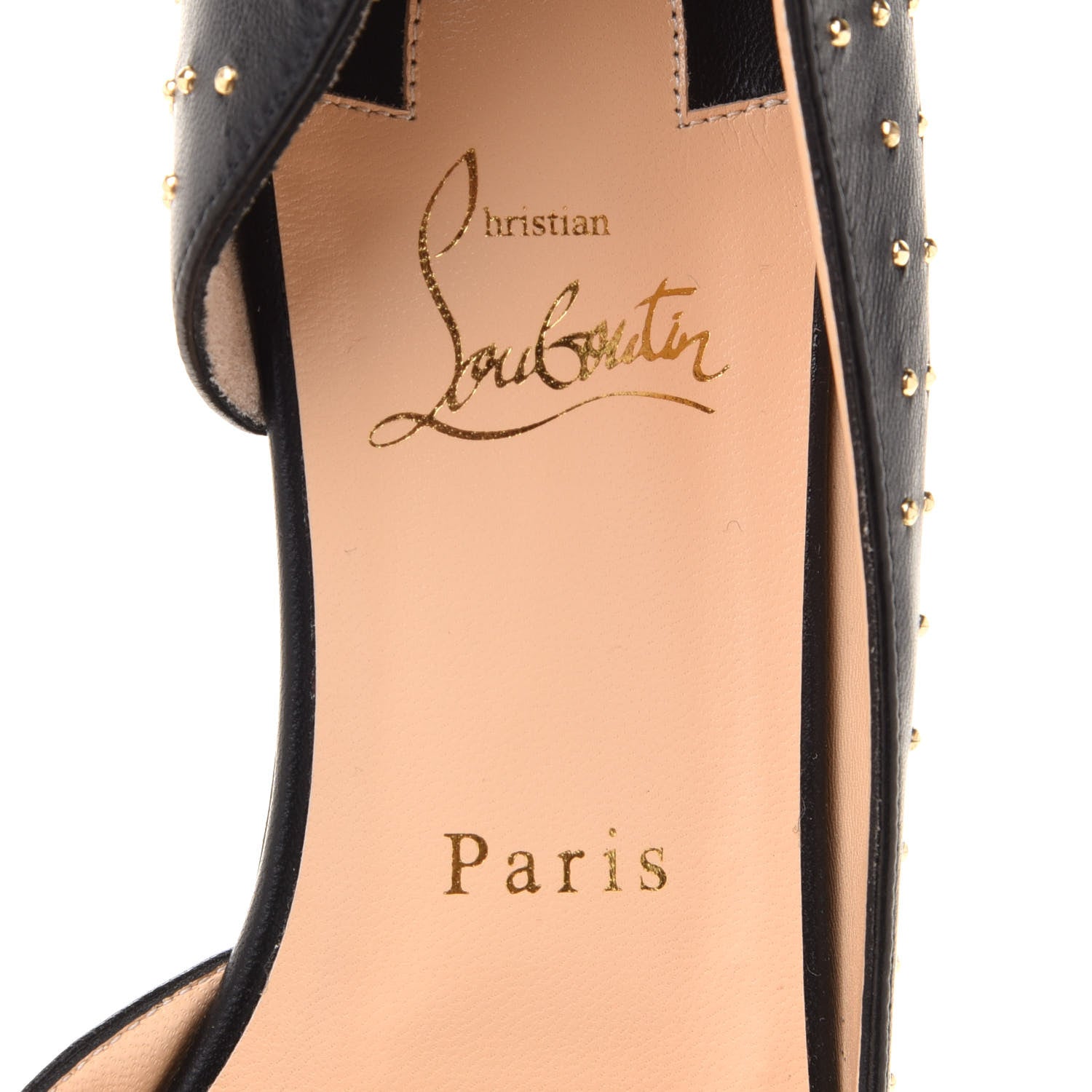 Christian Louboutin Calfskin Studded Iriza Flats 39.5 Black 6 of 8