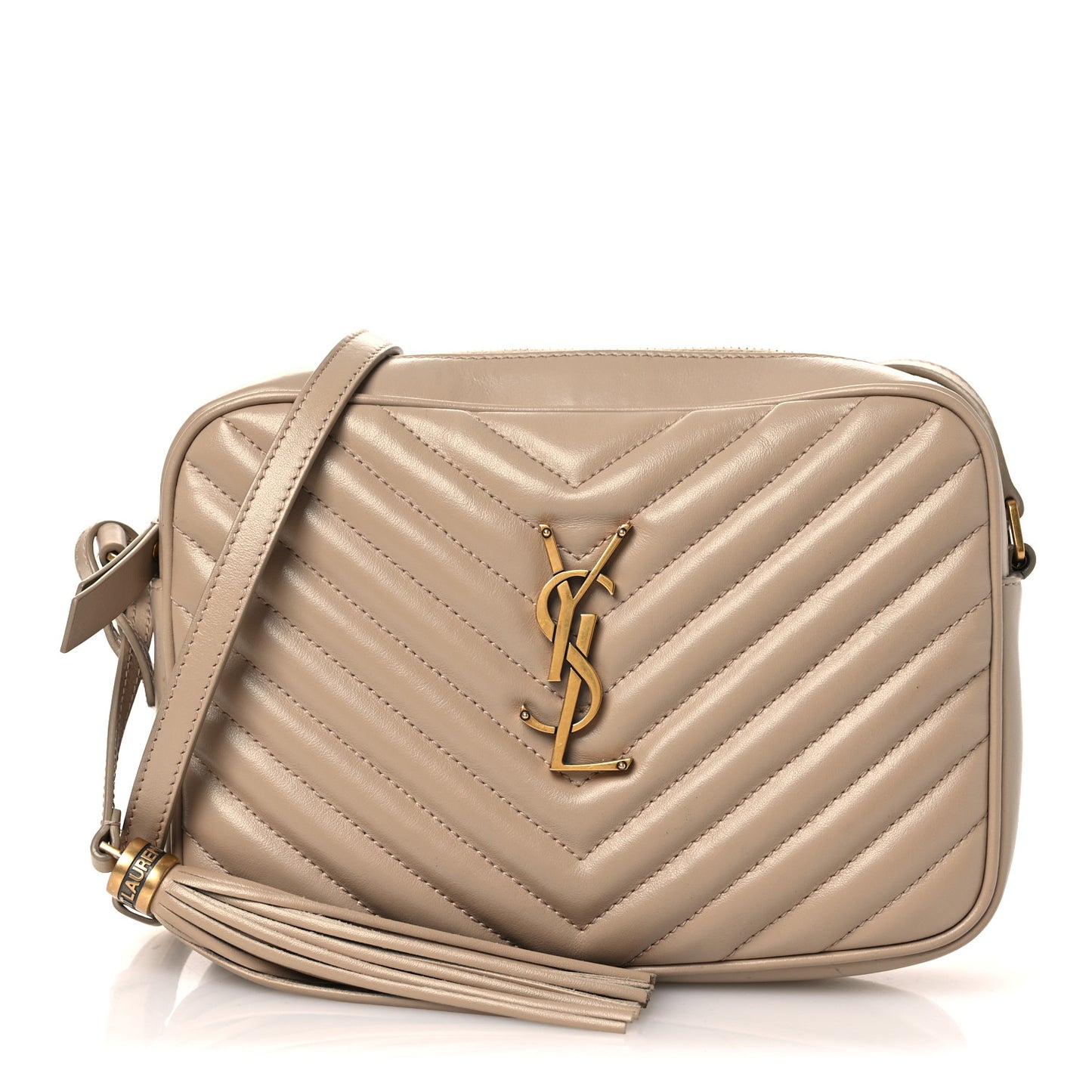 Calfskin Matelasse Monogram Lou Camera Bag Dark Latte