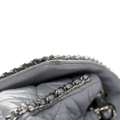 Chanel Crumpled Calfskin Medium Chain All Over Flap Grey 13 of 16