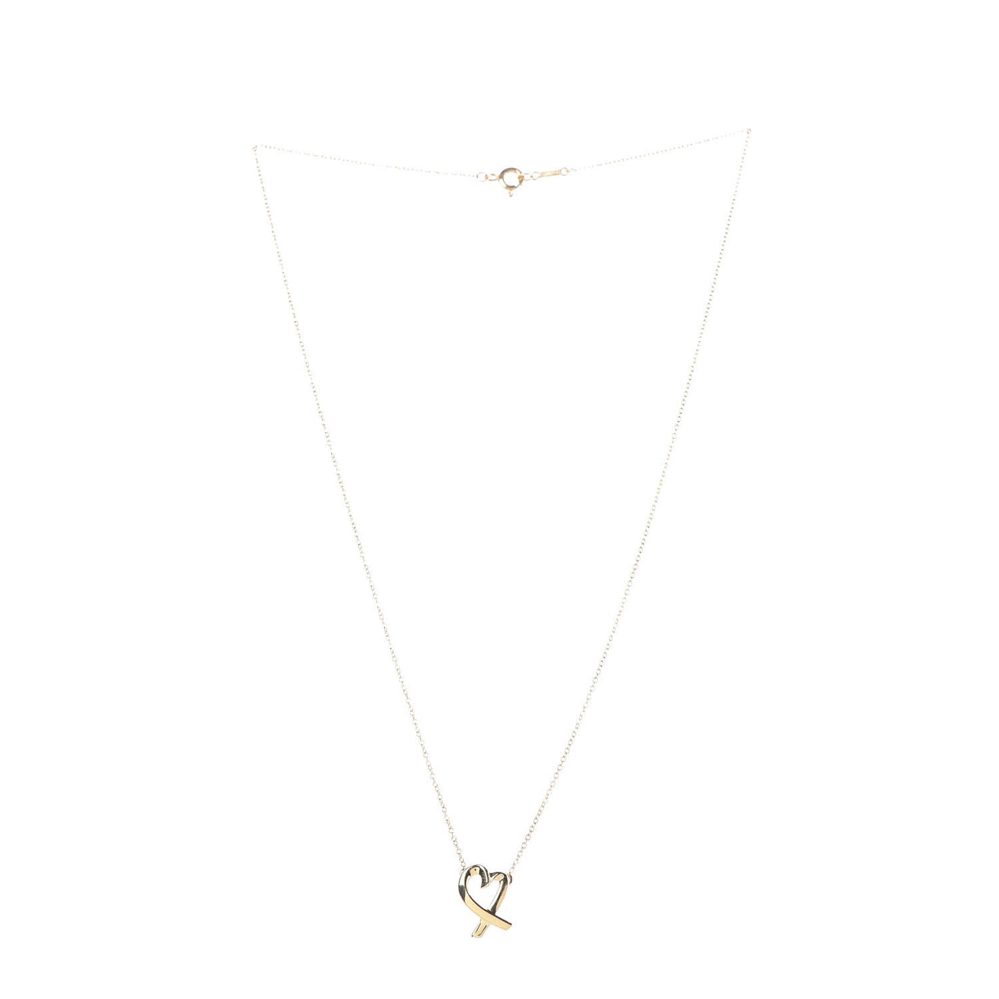 18K Yellow Gold Small Paloma Picasso Loving Heart Pendant Necklace