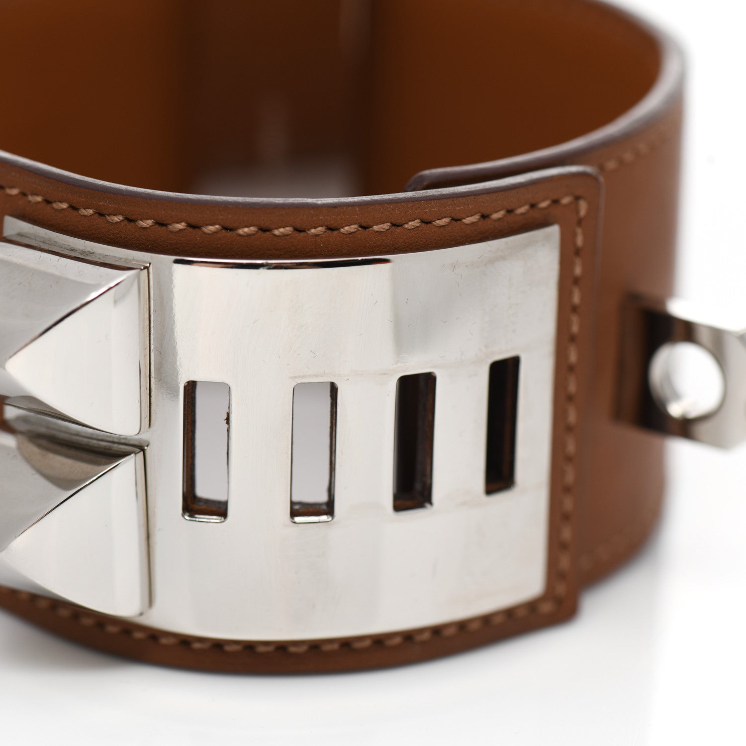 Hermes Barenia Collier De Chien CDC Bracelet L Fauve 7 of 9
