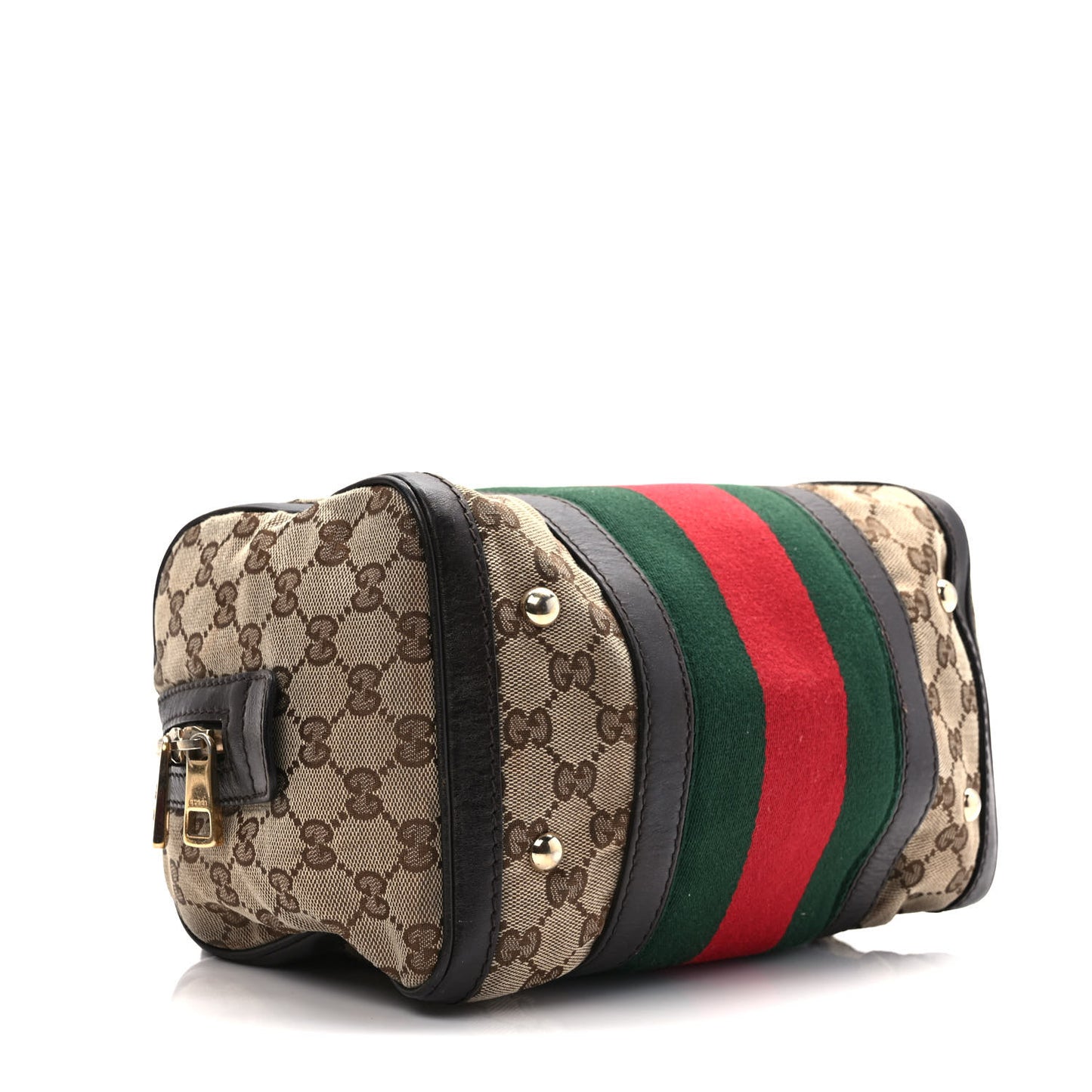 Monogram Vintage Web Small Boston Dark Brown