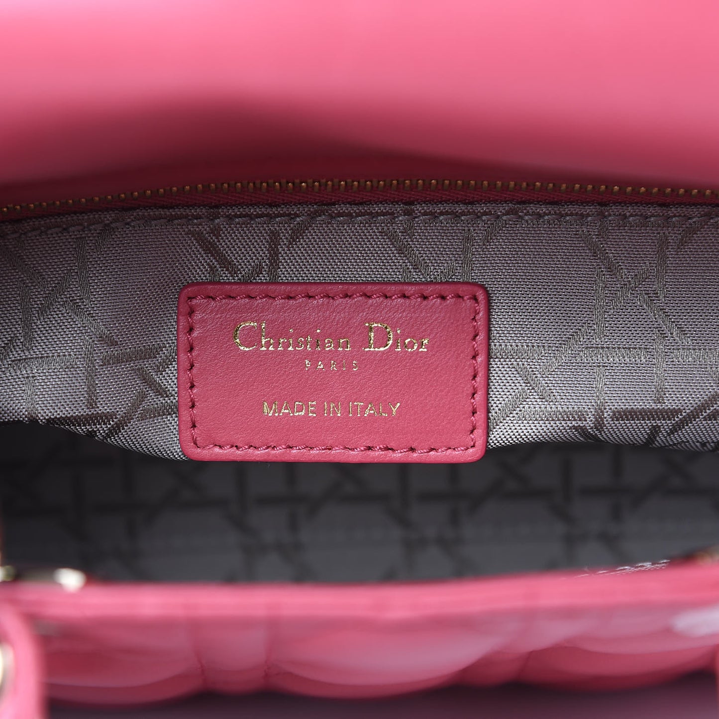 Lambskin Cannage Small Lady Dior Fraise