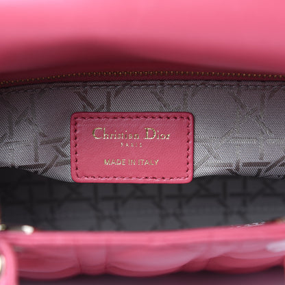 Christian Dior Lambskin Cannage Small Lady Dior Fraise 6 of 12