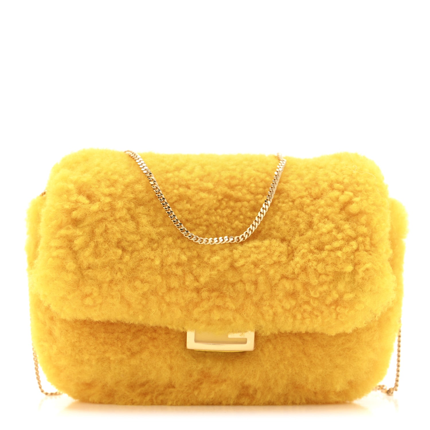Fendi Shearling Vitello Grace Nano Baguette Charm Narciso 1 of 10