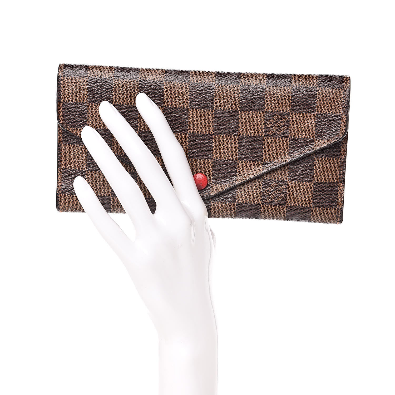 Louis Vuitton Damier Ebene Josephine Wallet Red 2 of 10
