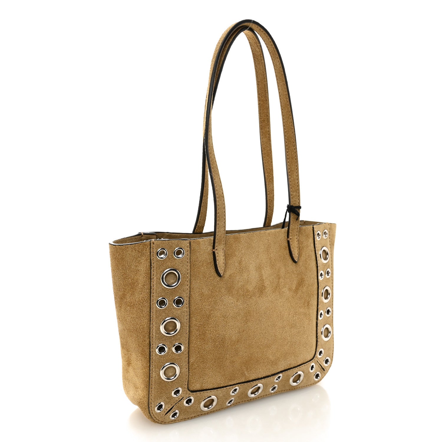 Valentino Garavani Suede Studded Mini Nellcote Shopping Tote Havana Beige 3 of 9
