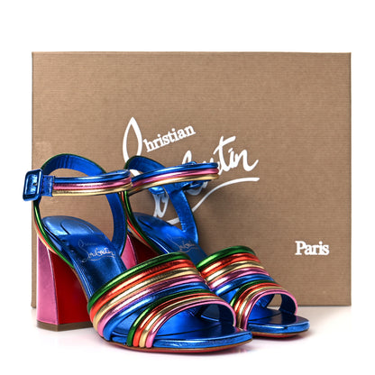 Christian Louboutin Metallic Calfskin Manola Sandals 35 Multicolor 9 of 9