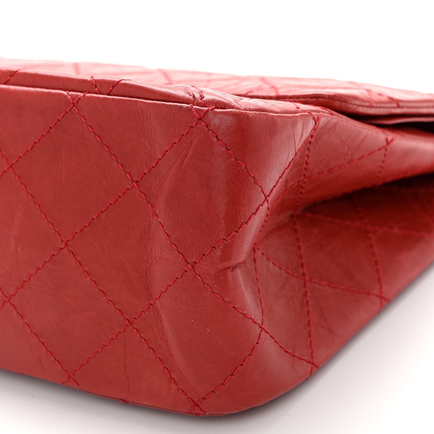 Chanel Aged Calfskin Quilted 2.55 Reissue 227 Flap Red 10 of 11