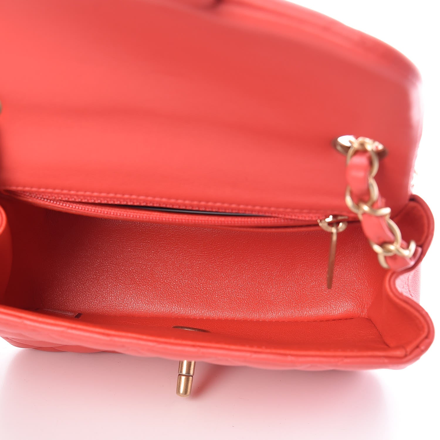 Chanel Lambskin Quilted Mini Square Flap Red 5 of 9