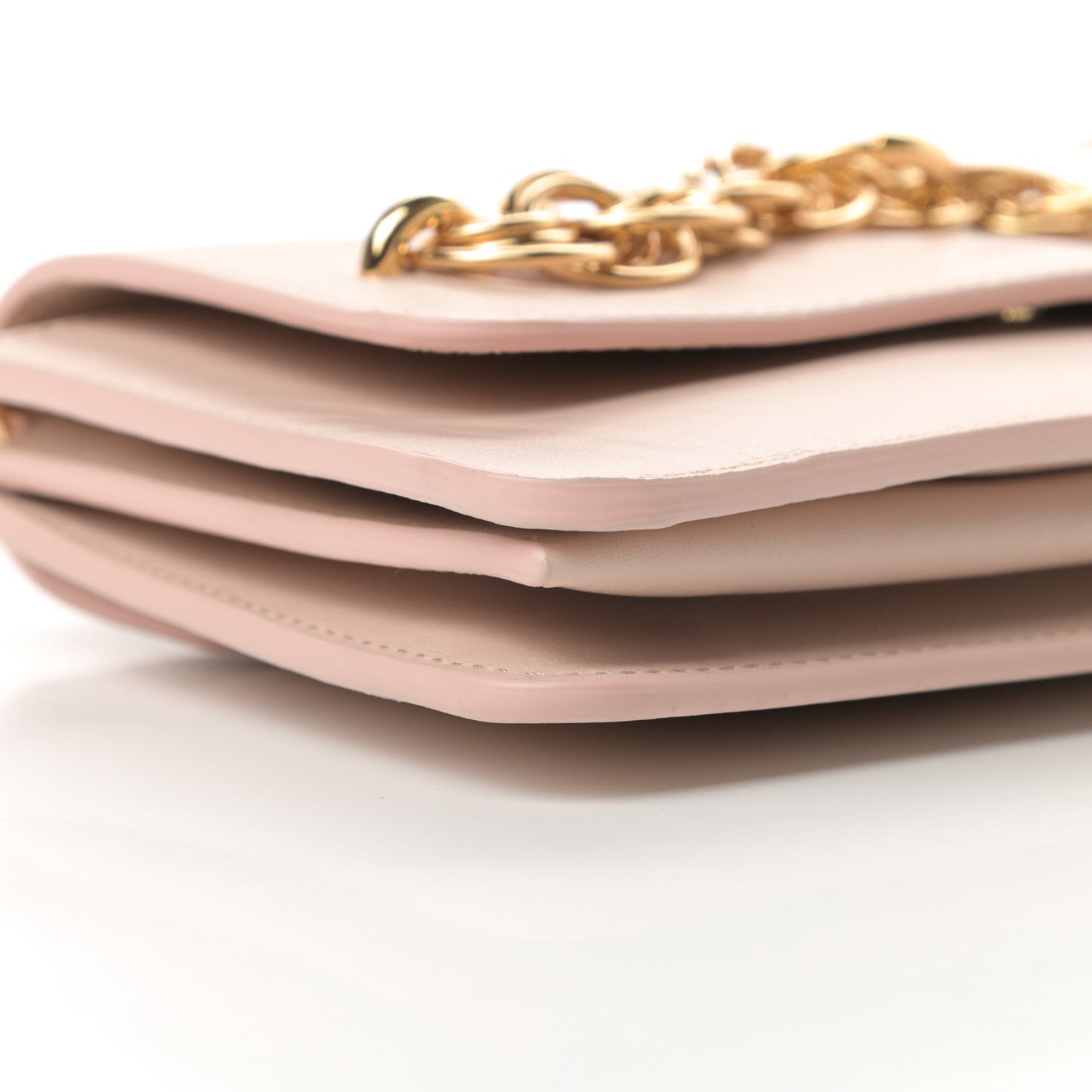 Calfskin Drew Bijou Clutch Cement Pink