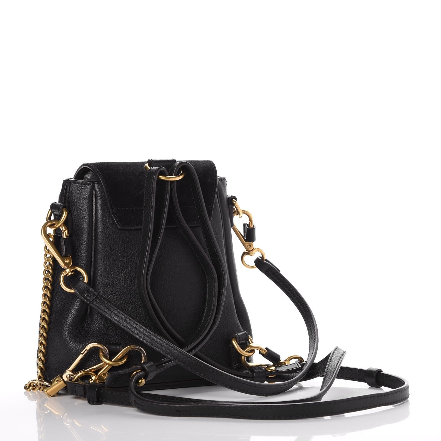Chloe Suede Calfskin Studded Mini Faye Backpack Full Black 2 of 9