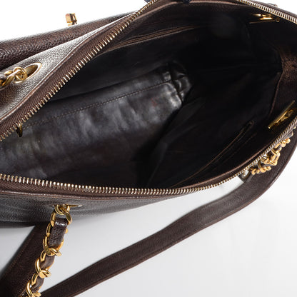 Chanel Caviar Flap Shoulder Bag Dark Brown 5 of 9