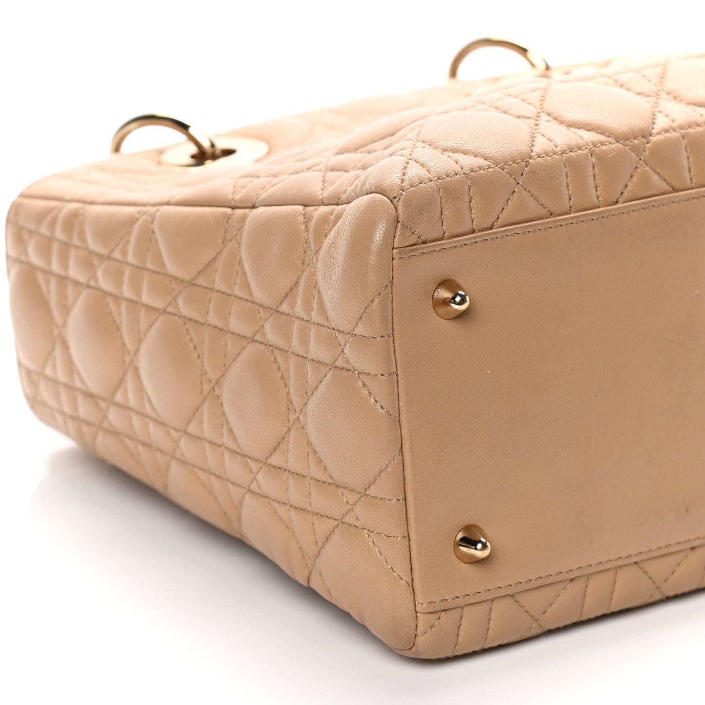 Lambskin Cannage Medium Lady Dior Beige