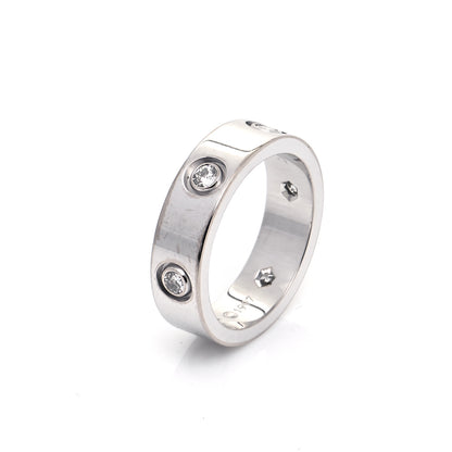 Cartier 18K White Gold 6 Diamond 5.5mm LOVE Ring 54 7 4 of 6