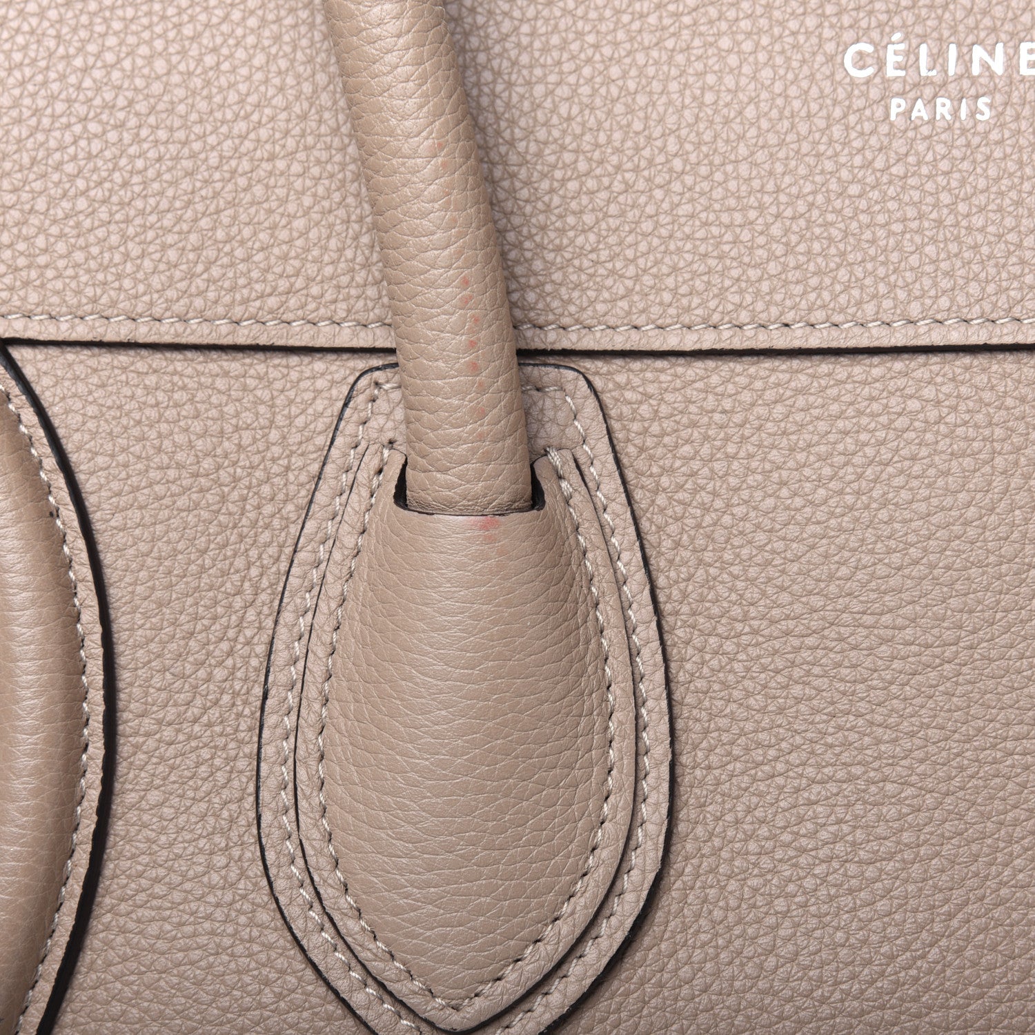 Celine Drummed Calfskin Mini Luggage Dune 19 of 24